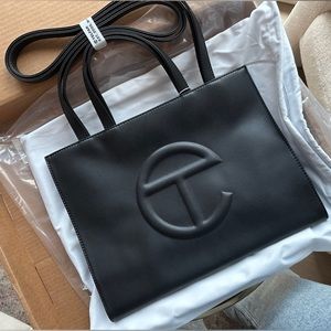Medium Black Telfar Shopping Bag.  Brand new w/ orig tags and original packaging